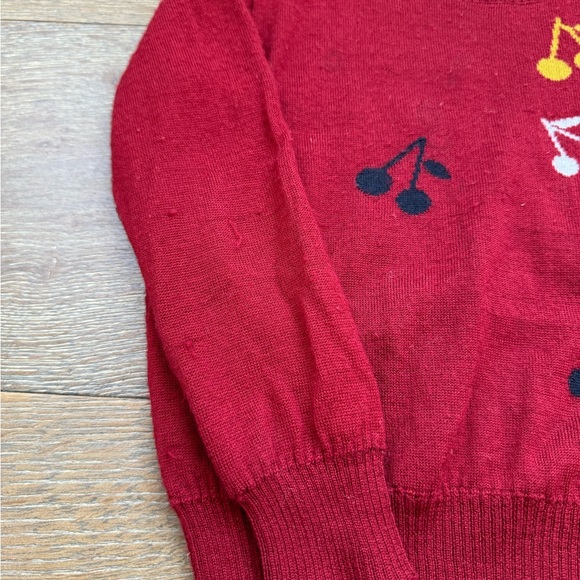 Bonpoint Girls Cherry Sweater in Red | size 4 - Picture 3 of 4